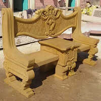 Sandstone Garden Bench - Color: White