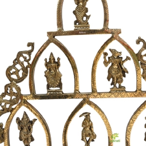 Dashavatara -Ten Incarnations- Avatars of Lord Vishnu - Brass Statue - Home Decor