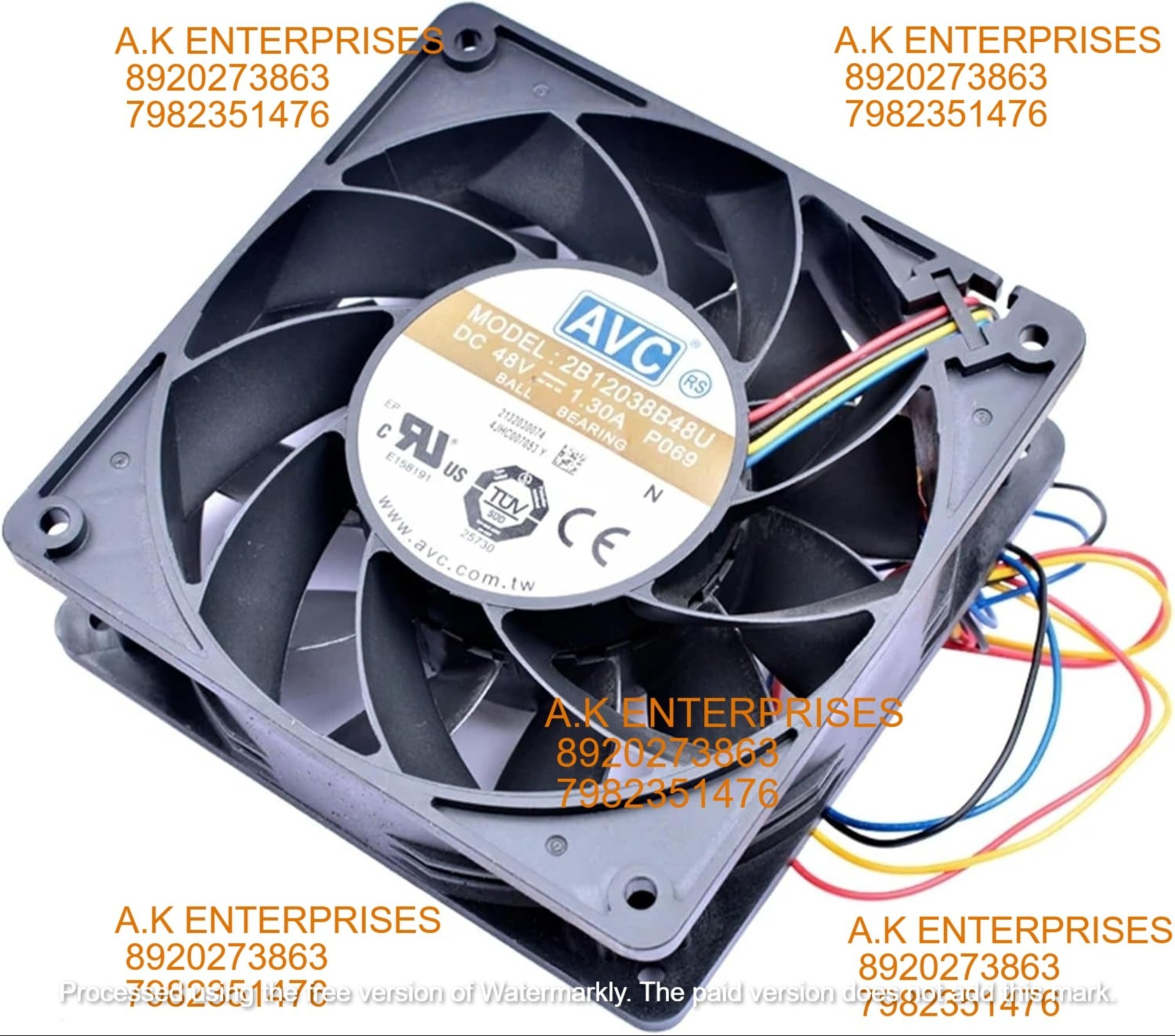 AVC 2B12038B48U 120mm 120x120x38mm 12cm DC48V 1.30A high Volume Cooling Fan for Server Cabinet