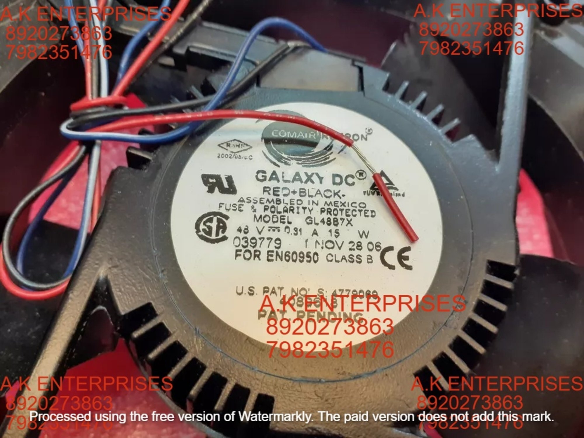 Comair Rotron Gl48b7x Fan 48vdc Amps .310 039779/gl48b7x