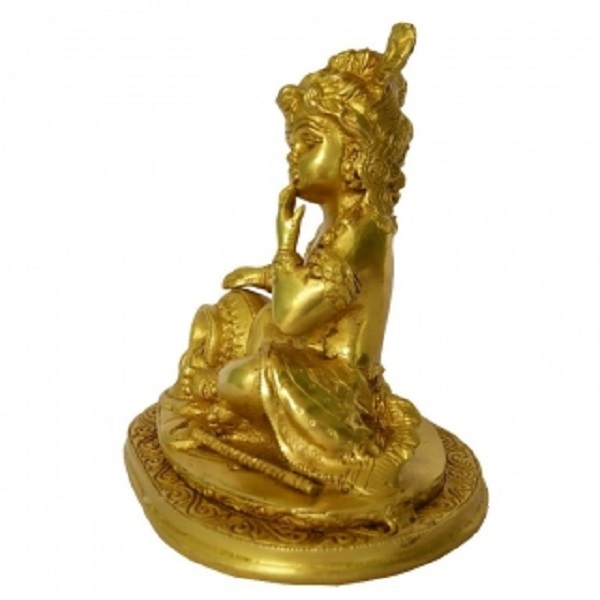 Manufacturer of Brass Sculpture Little  Krishna as Makhan Krishna Made in metal brass