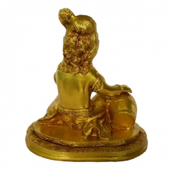 Manufacturer of Brass Sculpture Little  Krishna as Makhan Krishna Made in metal brass