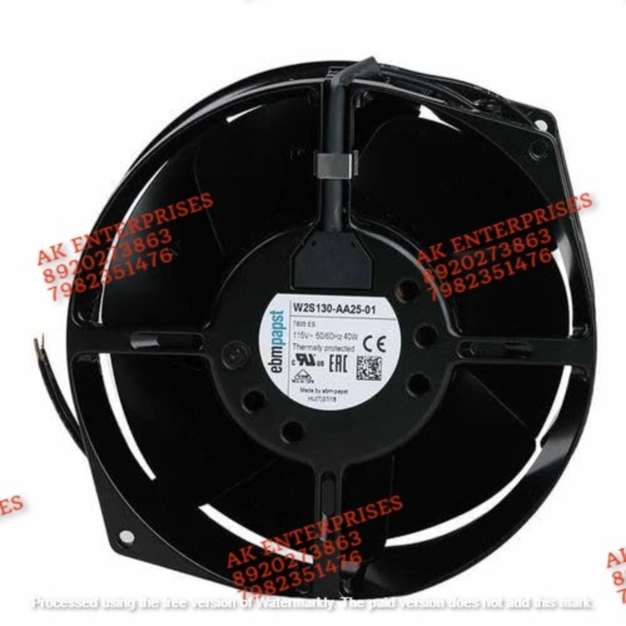  ebmpapst W2S130AA0301 Axial Fan 230V-50/60Hz 0.31A 45W DC Brushless Air Cooling Fan 2800 RPM 172 * 150 * 51mm 2-Wire (Metal)