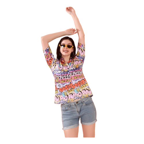 Krazy solid sateen printed shirts for women