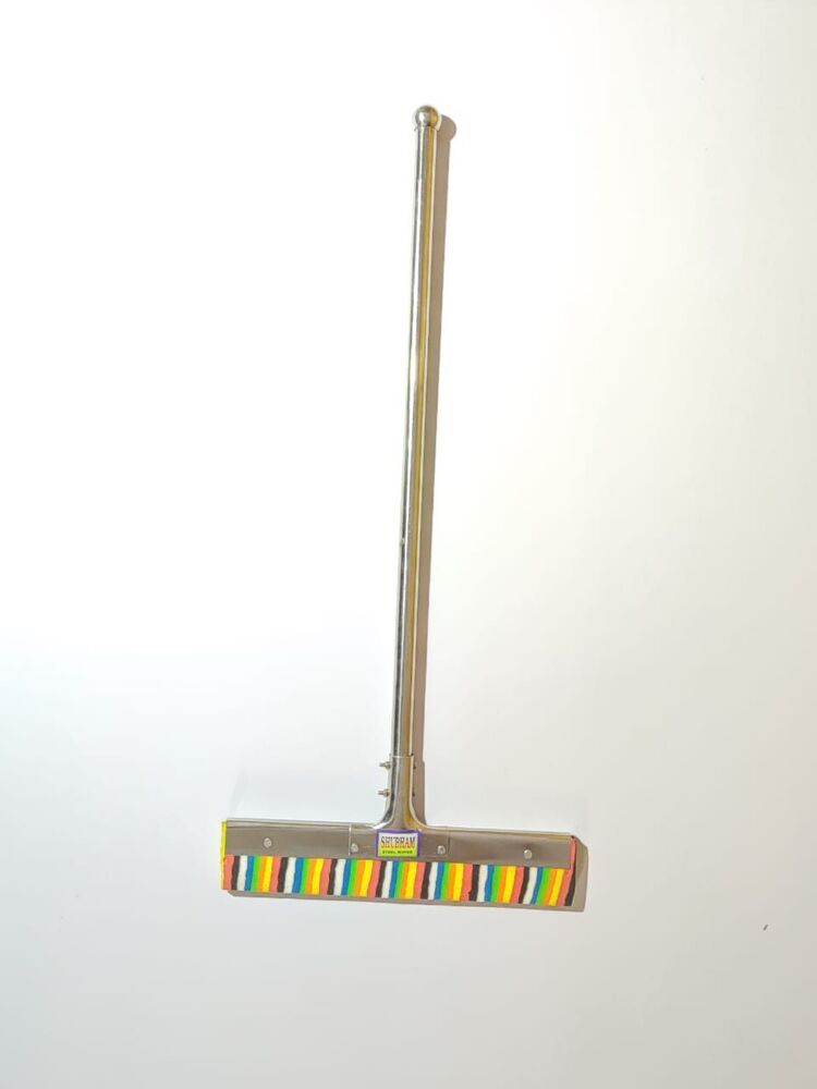 12inch Steel Wiper - Rust-Resistant Stainless Steel, Sharp Rubber Blade for Effective Liquid Movement, Comfortable Grip For Bathroom Use