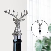 CHERRYBOX On Da House Luxury Pack Zinc Alloy Metal Deer Head  Bottle Stoppers/Round Air Tight Seal | Bottle Cap in Gift Box- 1 pc