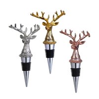 CHERRYBOX On Da House Luxury Pack Zinc Alloy Metal Deer Head  Bottle Stoppers/Round Air Tight Seal | Bottle Cap in Gift Box- 1 pc