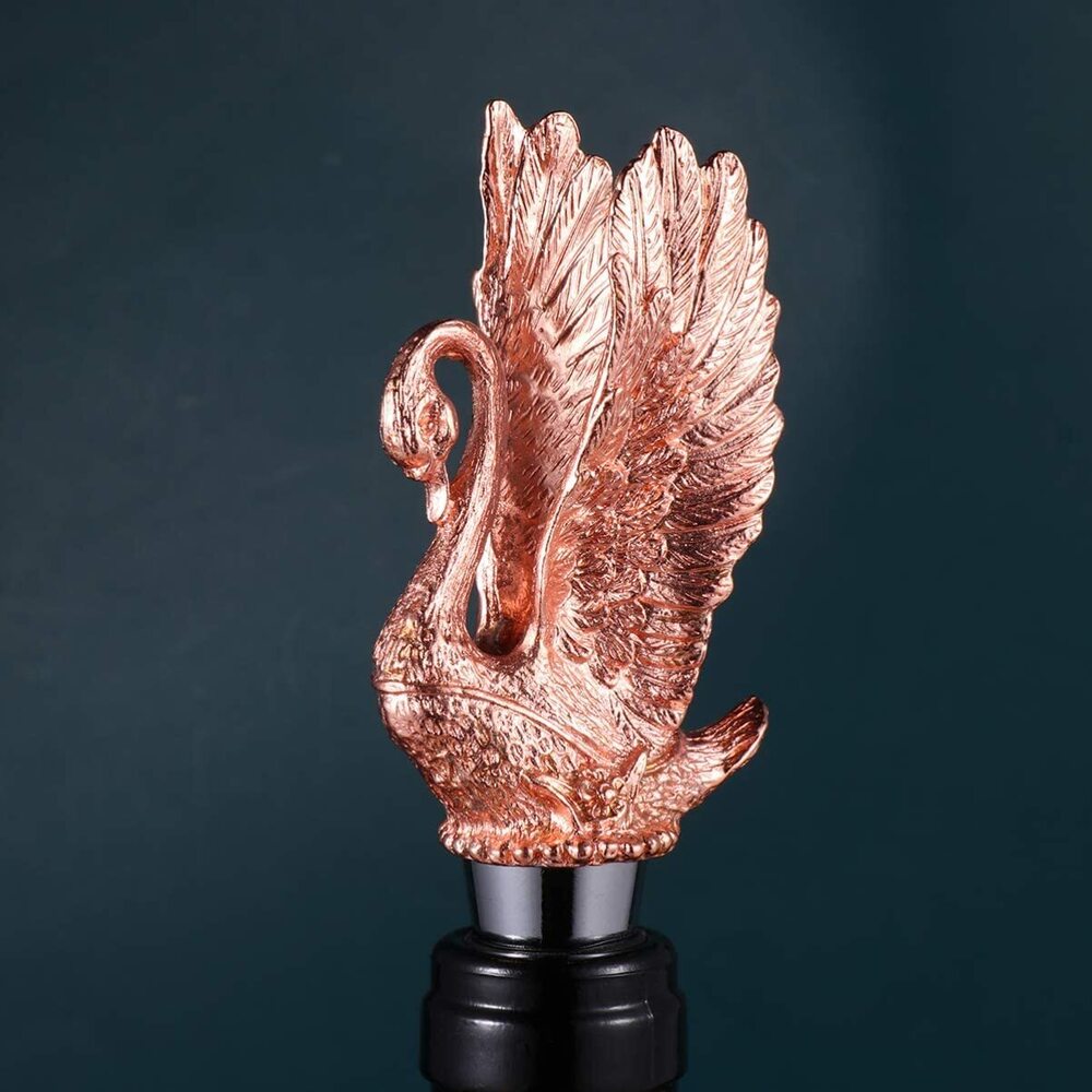 CHERRYBOX On Da House Luxury Pack Zinc Alloy Metal Swan/Goose Shape Bottle Stopper/Round Air Tight Seal | Bottle Cap in Gift Box- 1 pc