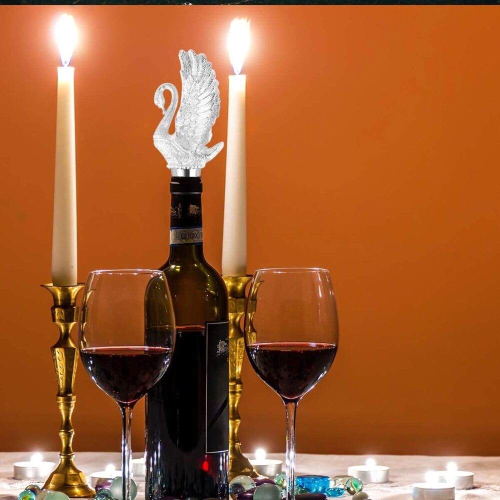 CHERRYBOX On Da House Luxury Pack Zinc Alloy Metal Swan/Goose Shape Bottle Stopper/Round Air Tight Seal | Bottle Cap in Gift Box- 1 pc