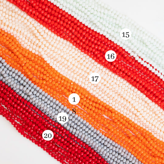 Tire Opaque Elegant Glass Beads - 6mm Size Multicolor Glass Beads With 89 Beads Per 10 Line