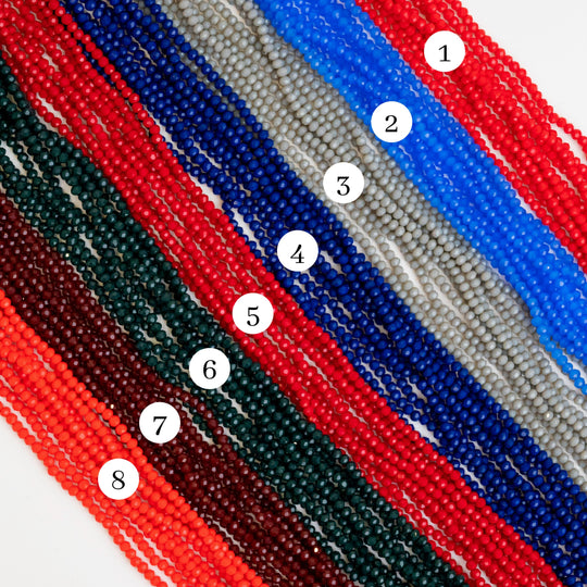 Tire Opaque Elegant Glass Beads - 3mm Size Multicolor Glass Beads For Crafting And Diy Projects | Approx 1100 Beads In 10 Lines