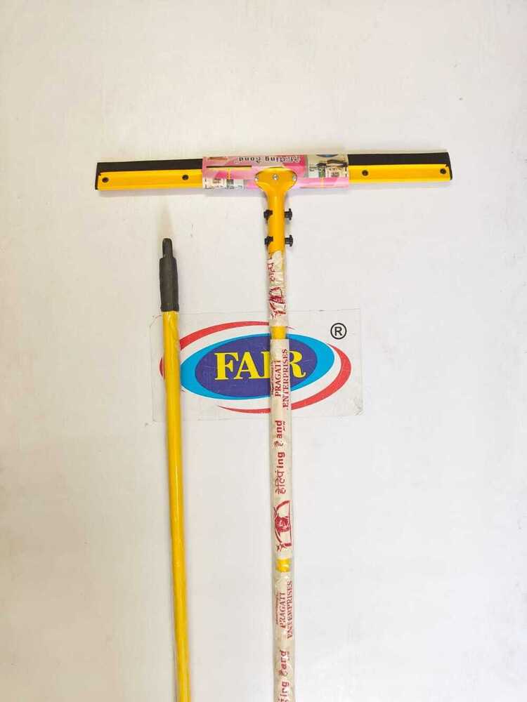 21inch Heavy Duty Wiper - Iron with Yellow Powder Coated, 21inch Flat Rubber Blade | Ideal for Floor Cleaning and Liquid Regulation