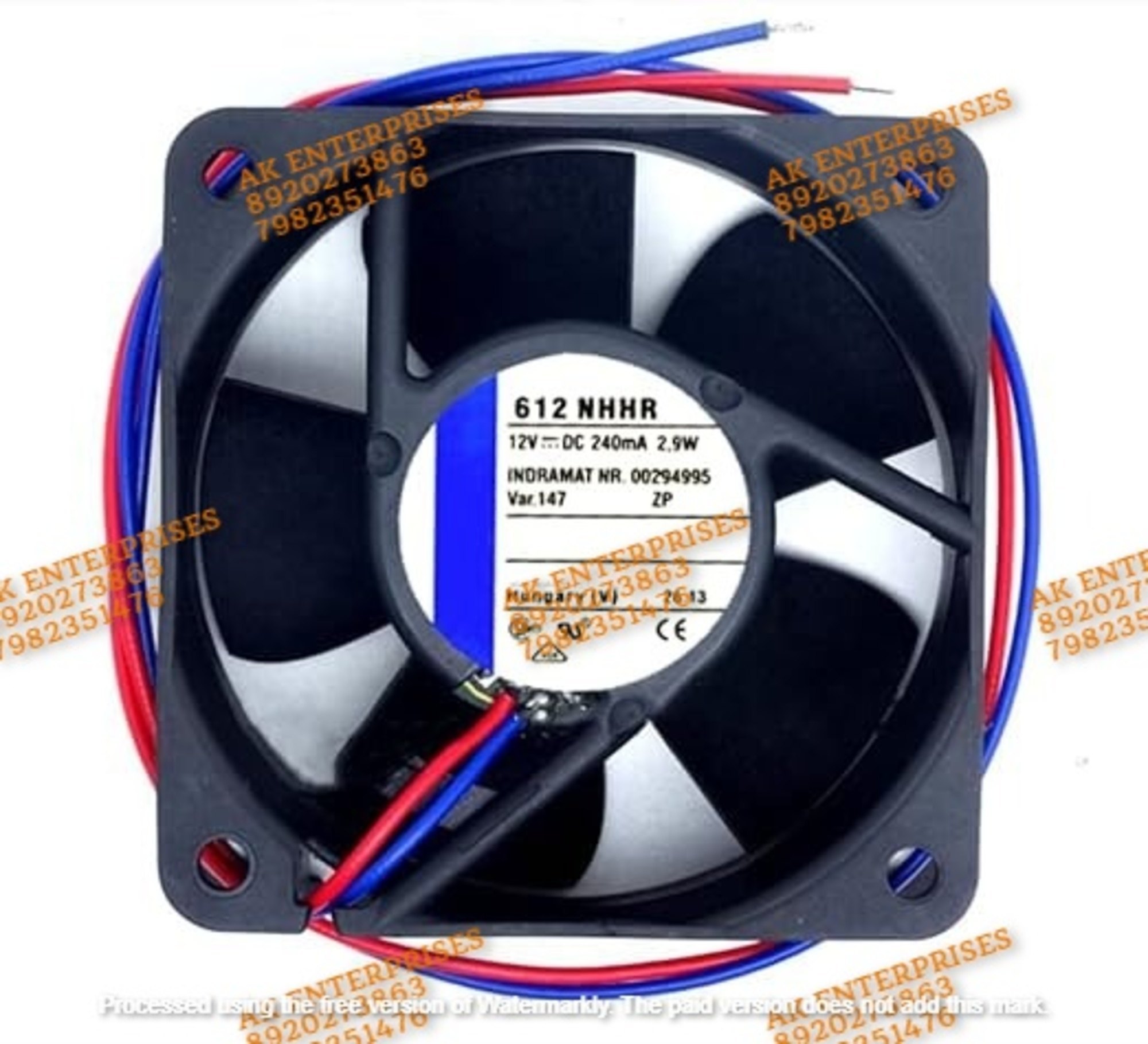 EBMPAPST 612 NHHR Axial Fan 12V-240mA 2.9W DC Brushless Air ooling Fan 6025RPM 60 * 60 * 25mm 2Wire