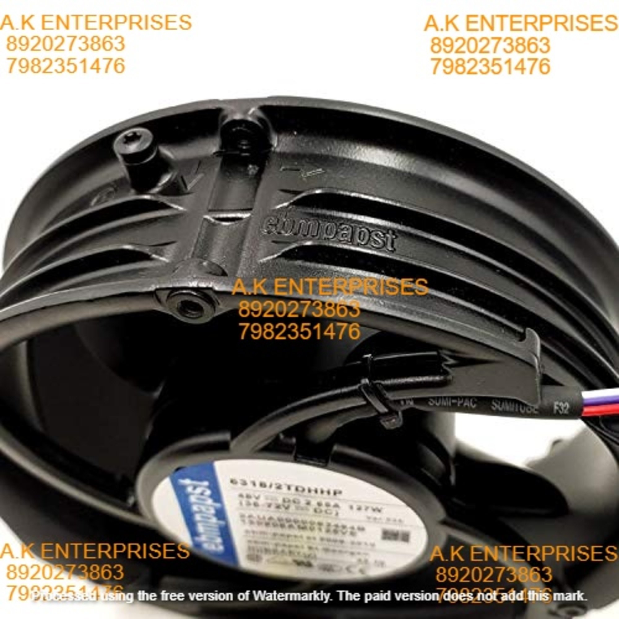 Ebmpapst 6318/2tdhhp Axial Fan 48v-2.65a 127w Dc Brushless Air Cooling Metal Fan 7000 Rpm 172 * 50mm 4-wire - Color: Black