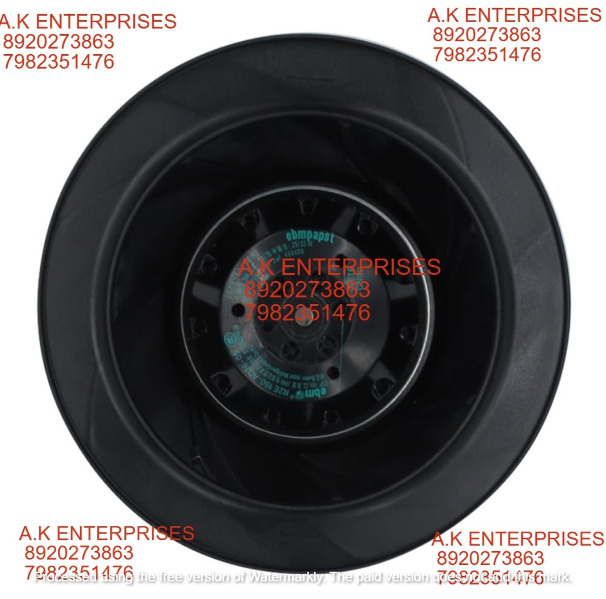 Ebm Papst R2e190-ao26-05 Centrifugal Fan 230vac 58/75w Cabinet Fan - Color: Black