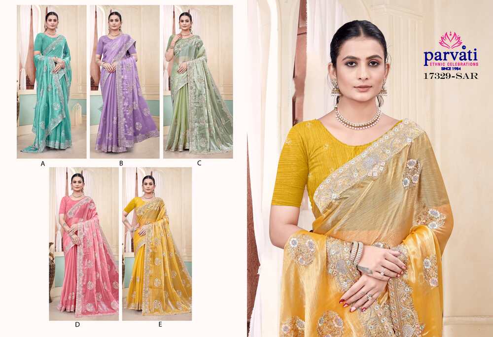 Parvati Multicolor Chiffon Saree -17329