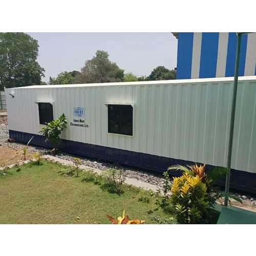 Industrial Portable Office Cabin - High-Quality Steel Construction | Durable, Versatile, White, Easy to Transport