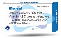 Calcium Citrate Malate   Vitamin  omega3-marine triglycerides providing : EPA  DHA  Cynocobalamin 1ng, Folic Acid   Boron