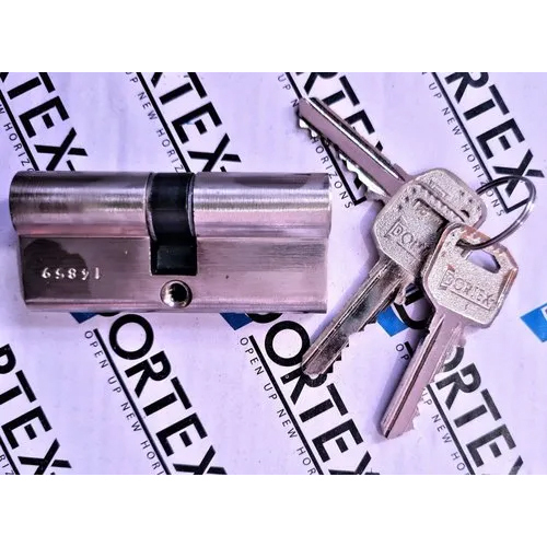 Dortex Brass Cylinder Door Lock - Color: Silver