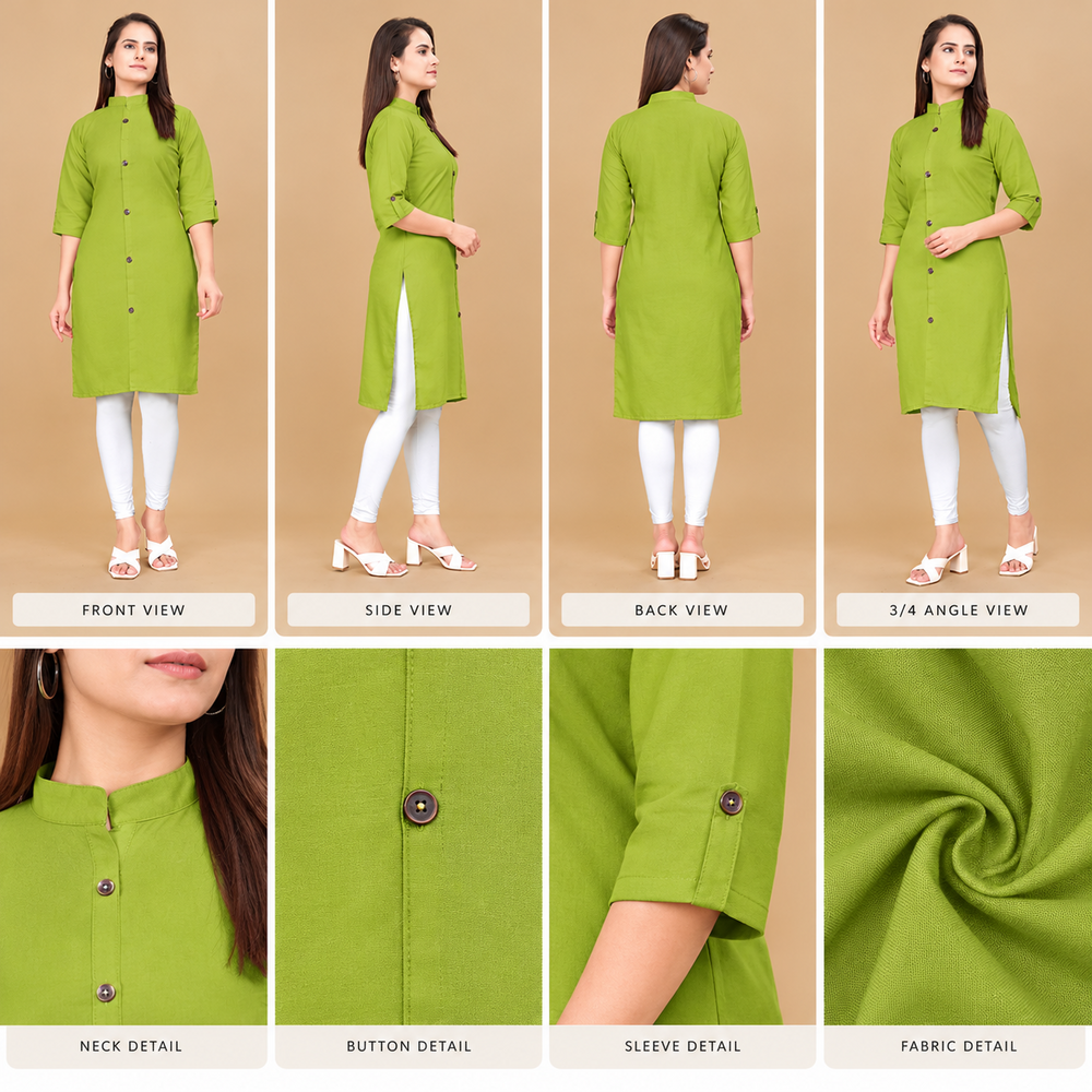 Ladies Fancy Kurti - Color: Green