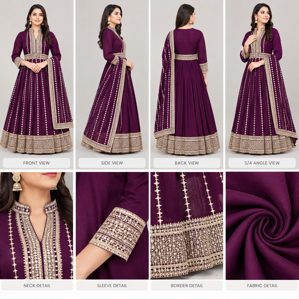 Ladies Mix Lot Embroidered Suit - Heavy Hand Work, Full Sleeves Design for All Seasons, Washable Elegance