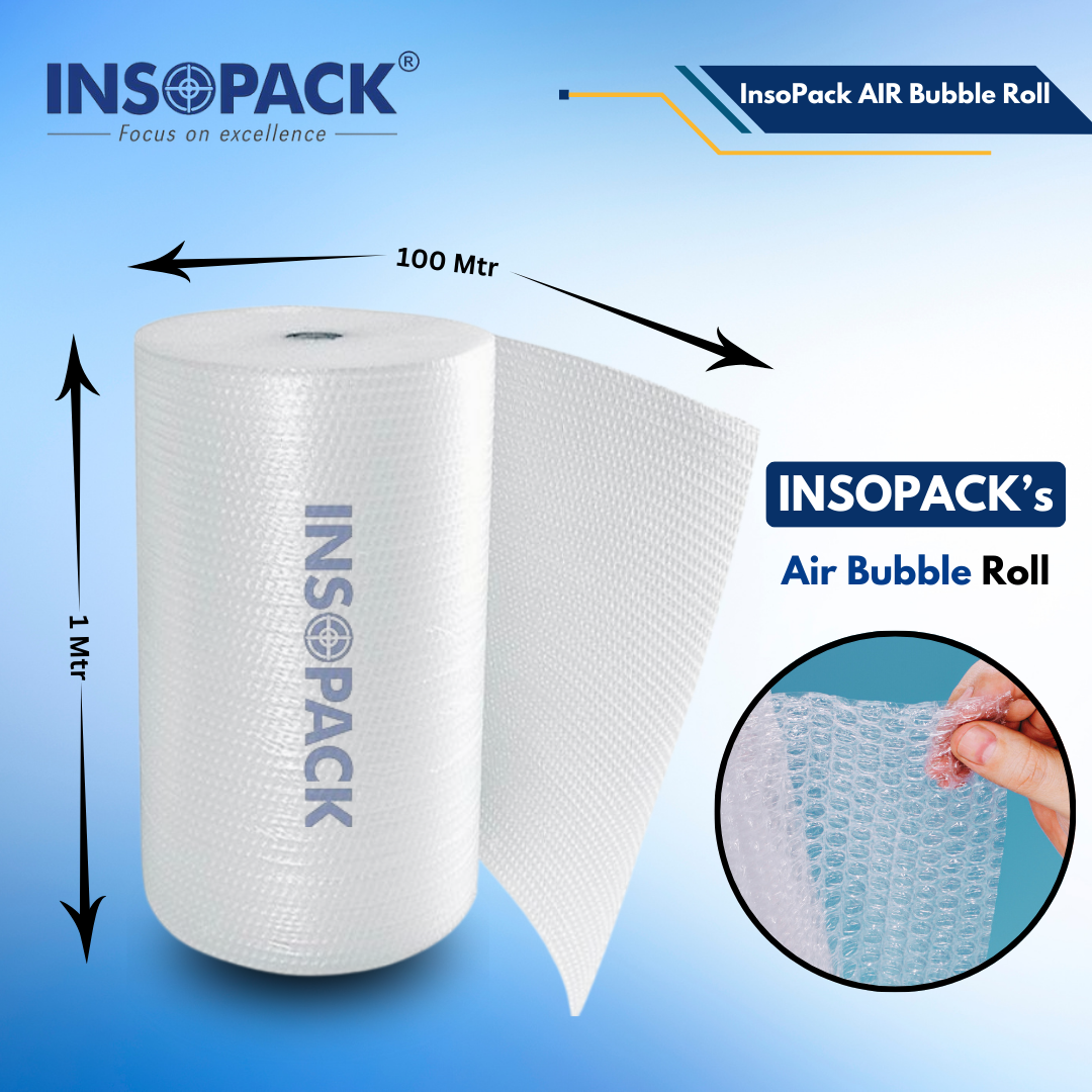 40 Gsm, 1 M X 100 M Air Bubble Packaging Rolls With Bubble Size : 10 Mm