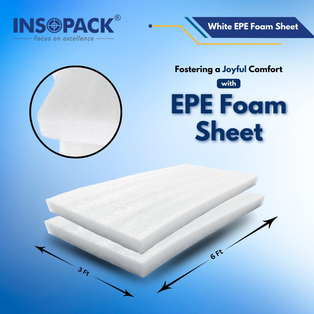Insopack PU Foam Sheet - 72x36 Inches, White Plain Texture | Versatile Cushioning, Durable Insulation, Sound Absorption