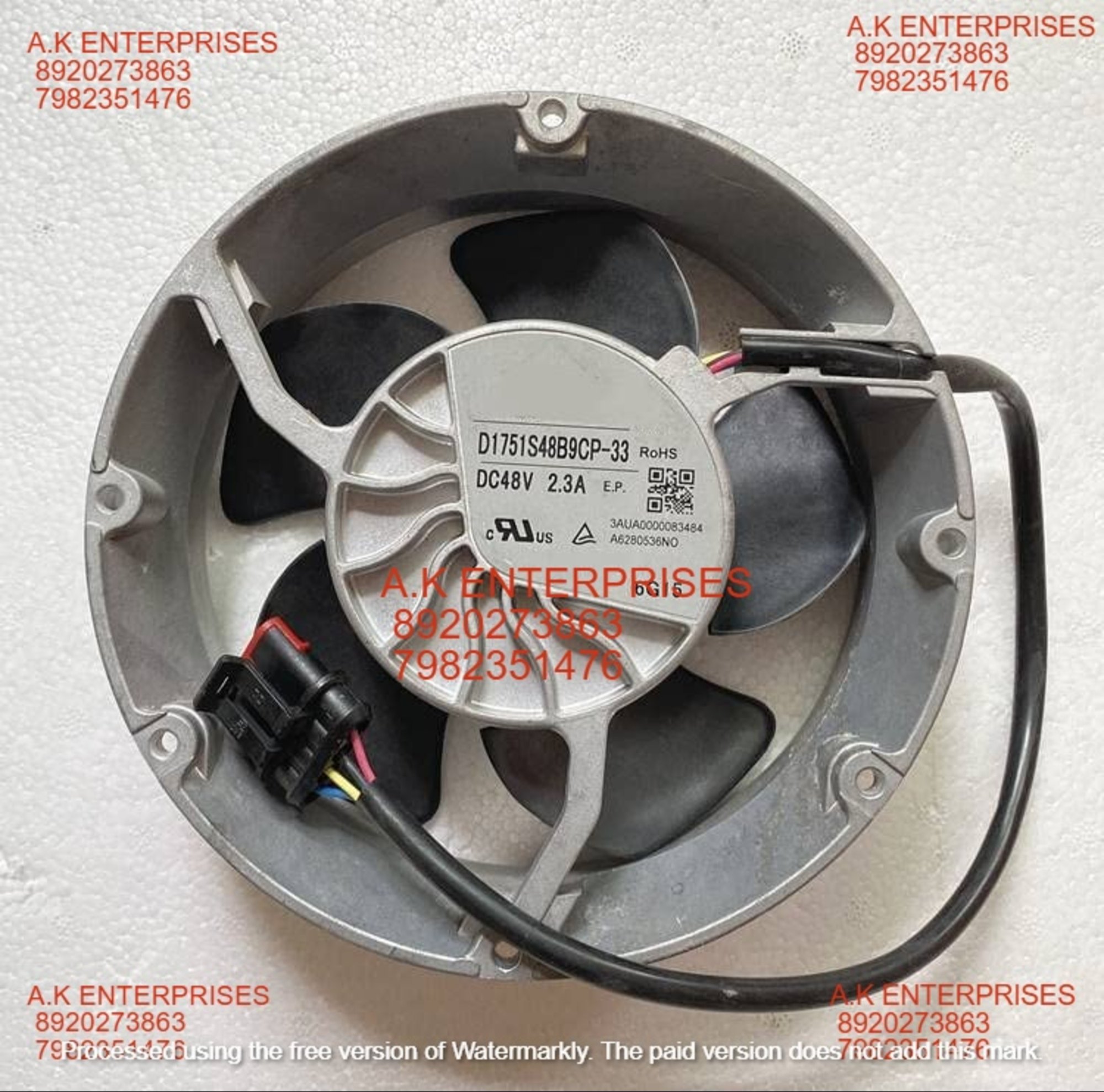 Nidec D1751S48B9CP-33 Axial Fan 48V-2.3A DC Brushless Air Cooling Fan 5000 RPM 172 * 50mm 4Wire (Metal)