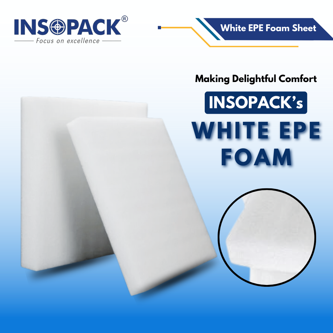 Insopack Pu Foam Sheet - 72x36 Inches, White Plain Texture | Versatile Cushioning, Durable Insulation, Sound Absorption