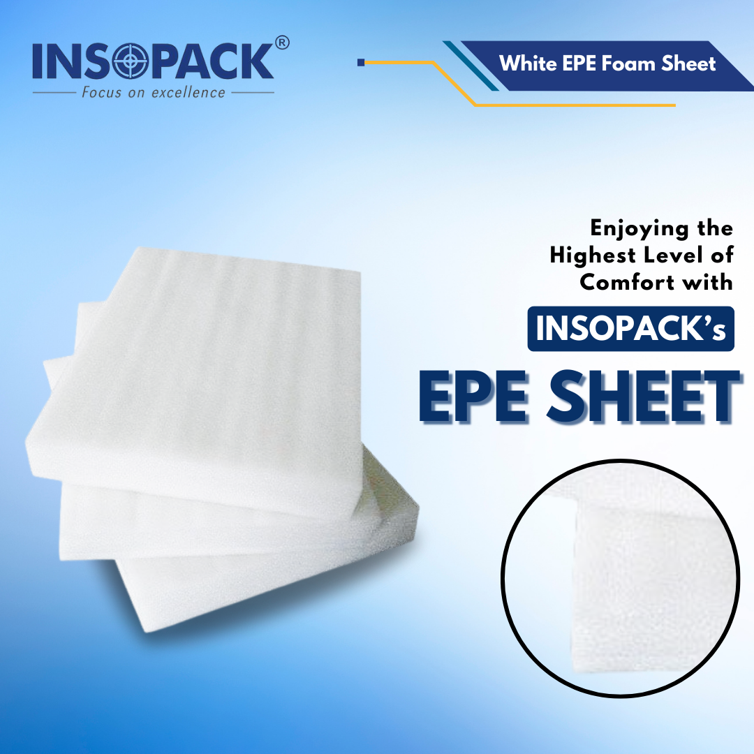 Insopack Pu Foam Sheet - 72x36 Inches, White Plain Texture | Versatile Cushioning, Durable Insulation, Sound Absorption