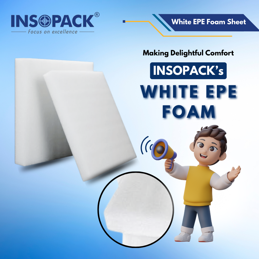 Insopack Pu Foam Sheet - 72x36 Inches, White Plain Texture | Versatile Cushioning, Durable Insulation, Sound Absorption