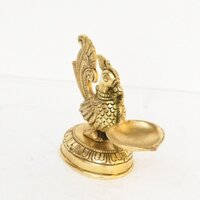 Bird figure Brass Metal Pooja Ghar Diya/Oil Lamp by Aakrati