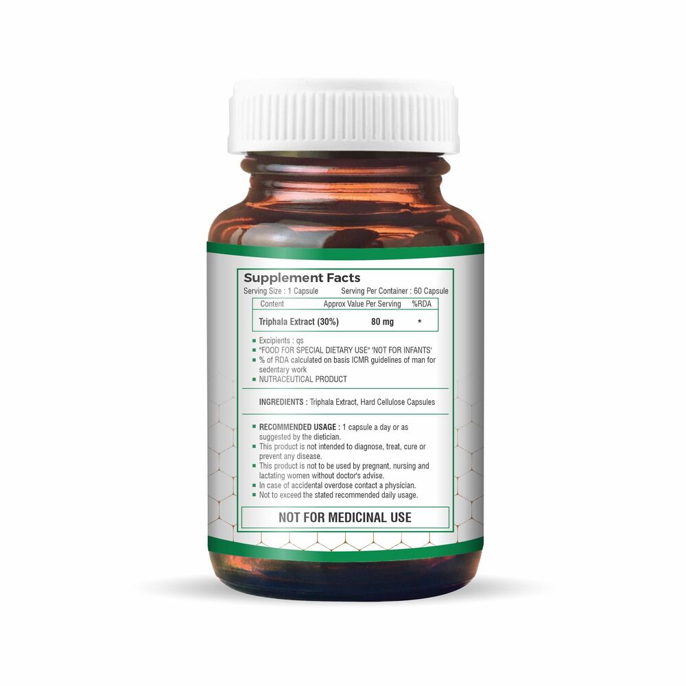 Triphala Capsules - 1 Year Shelf Life | Easy-to-consume, Detoxifying & Rejuvenating Ayurvedic Blend Of Amalaki, Bibhitaki, Haritaki