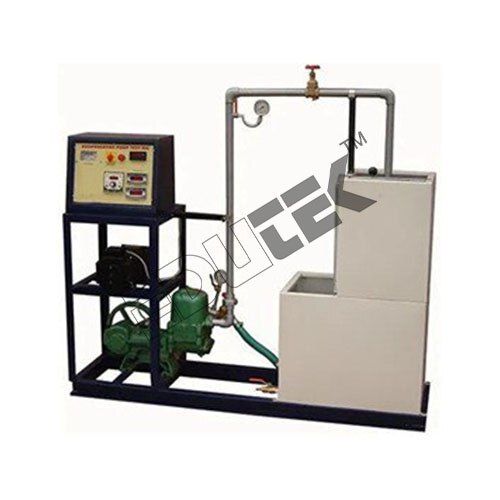 Reciprocating Pump Test Rig - Self-Contained Unit with AC Motor | Double Acting, Single Cylinder Design for Fluid Mechanics Lab Analysis