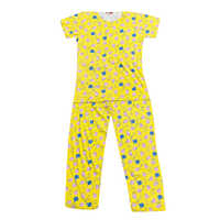 Kids Printed Pajama Set - High-quality Cotton, Short Sleeves , Washable Design For Girls