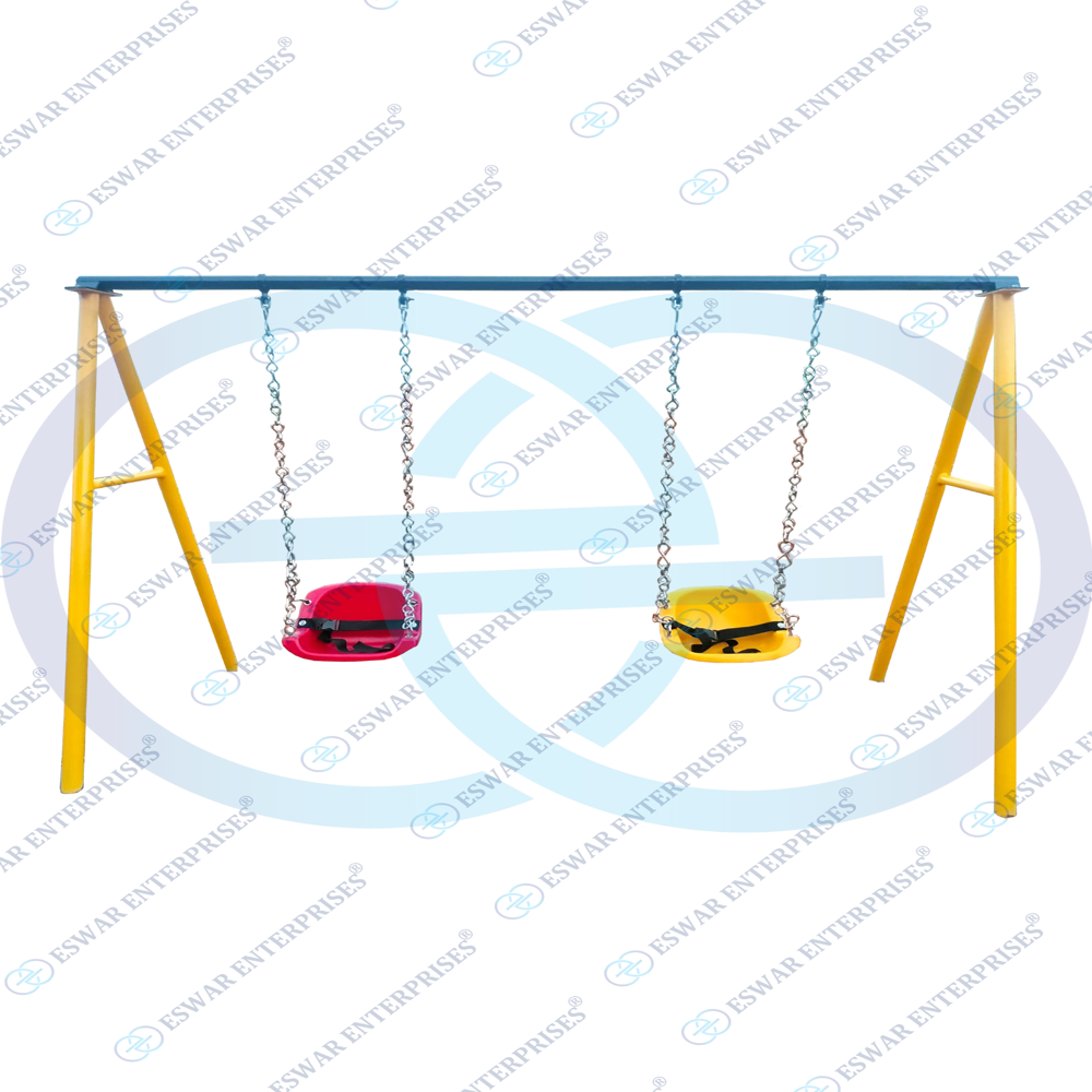 Swing Rubber And Bucket Seat - Frp & Metal Material, Standard Size | Ideal For Ages 2-5 Years, Durable And Safe Design