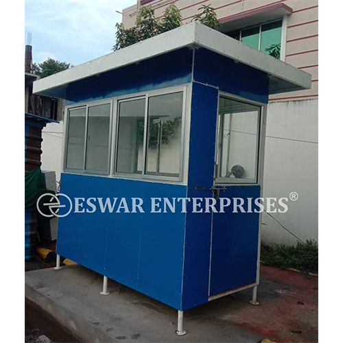 8X4X7.5 Feet Security Cabin - Color: White & Blue