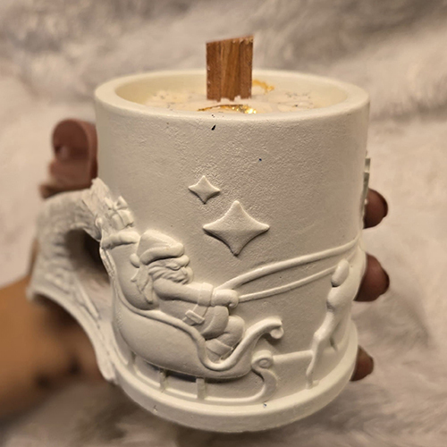 Snowfall Senerity Santa Candle