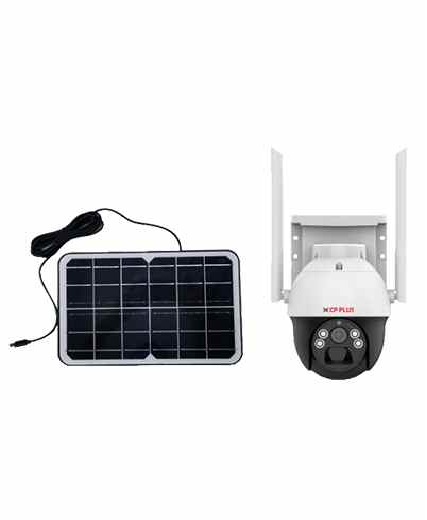 Cp_plus Solar Pt Camera - 4mp 2k Qhd, 4g Connectivity, Two Way Talk, Pir Motion Detection, Full Color Night Vision, Built-in Battery Support