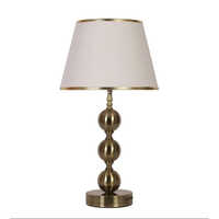 Antique Brass Finish Table Lamp With White Shade Having Golden