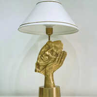Antique Brass Finish Metal Design Face Mask Table Lamp