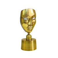 Antique Brass Finish Metal Design Peace The Face Table Lamp