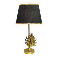 Antique Brass Finish Metal Design Maple Leaf Table Lamp