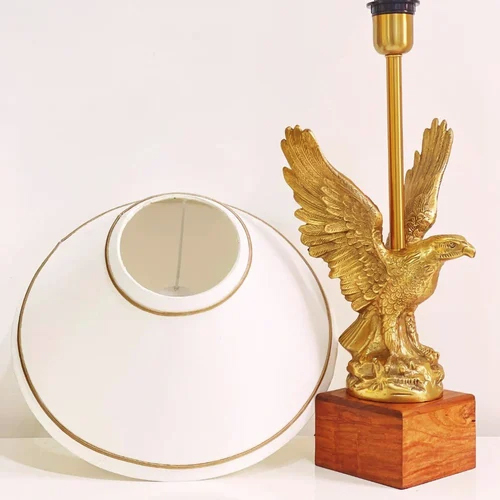 Antique Brass Finish Metal Design Eagle Table Lamp