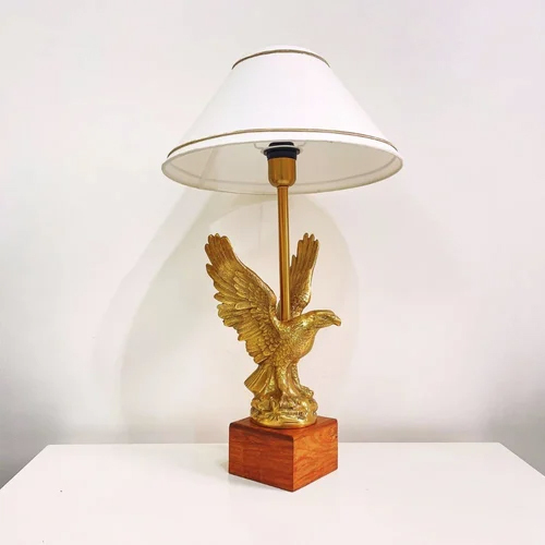 Antique Brass Finish Metal Design Eagle Table Lamp