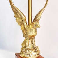 Antique Brass Finish Metal Design Eagle Table Lamp