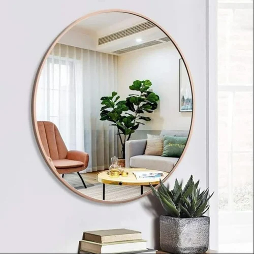 Rose Gold Round Mirror