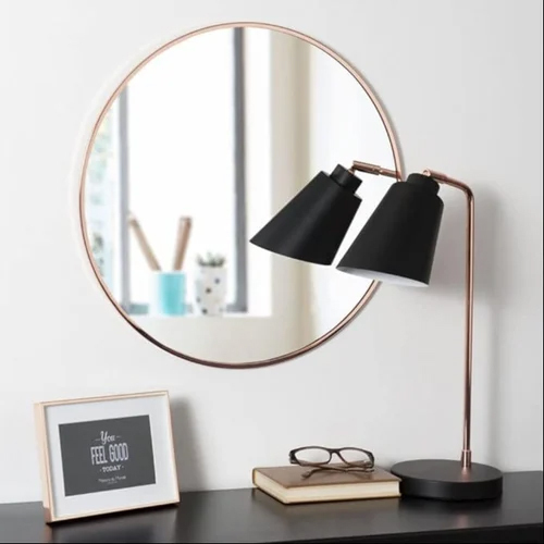 Rose Gold Round Mirror