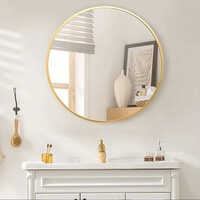 Golden Round Mirror