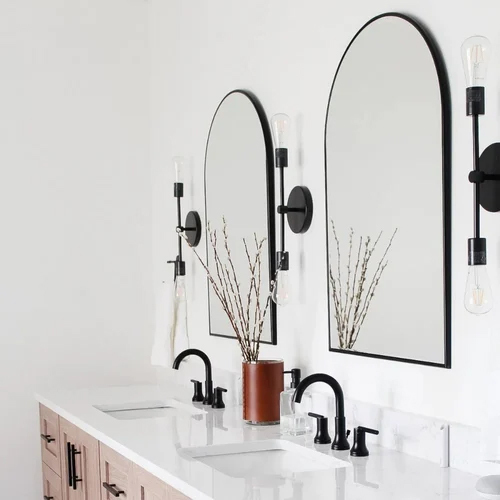 Black Metal Arch Mirror